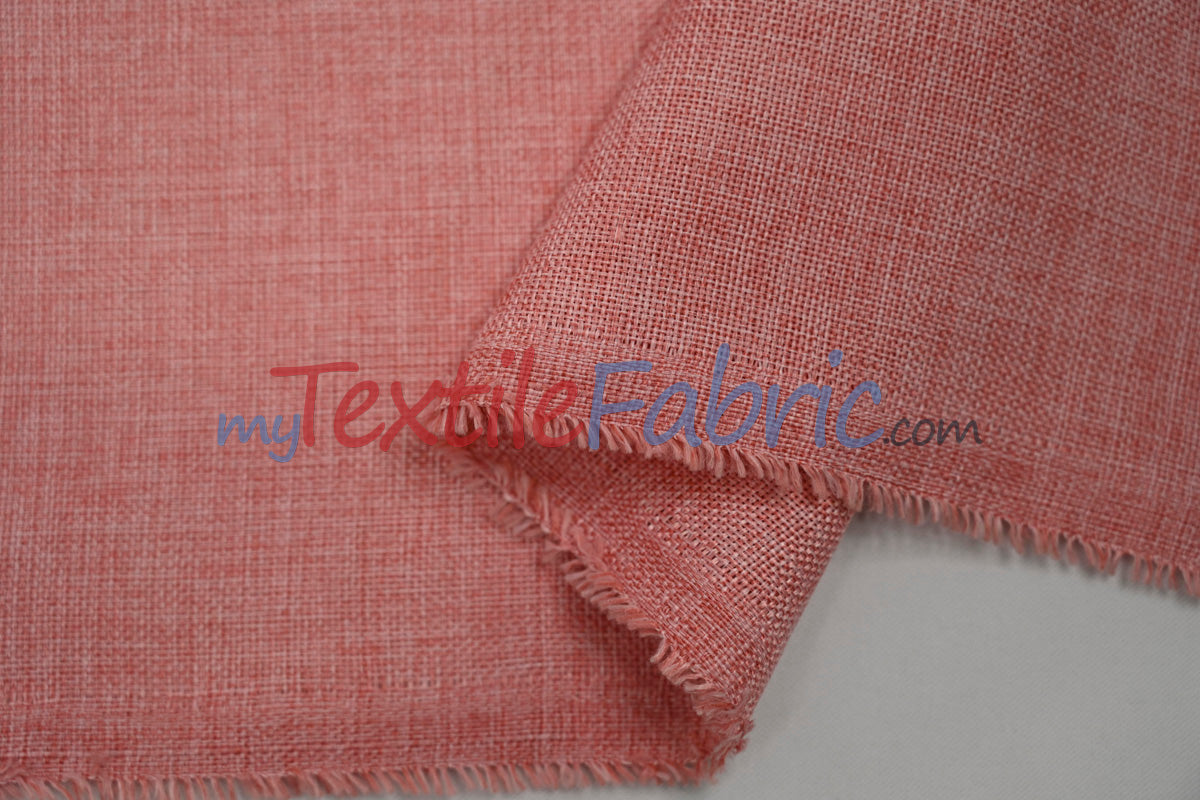 Vintage Linen Polyester Fabric - Faux Burlap, Rustic Natural Look, 58/60" Width (1 Yard)