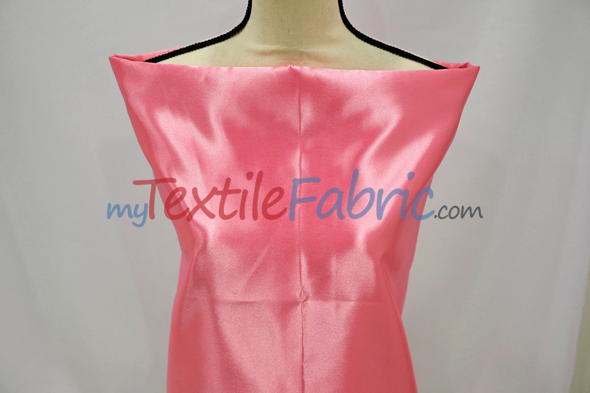 Bridal Satin Polyester Fabric - Shiny Solid, 58/60" Width, Multiple Colors (Yards, Bolts, Sample Swatches)