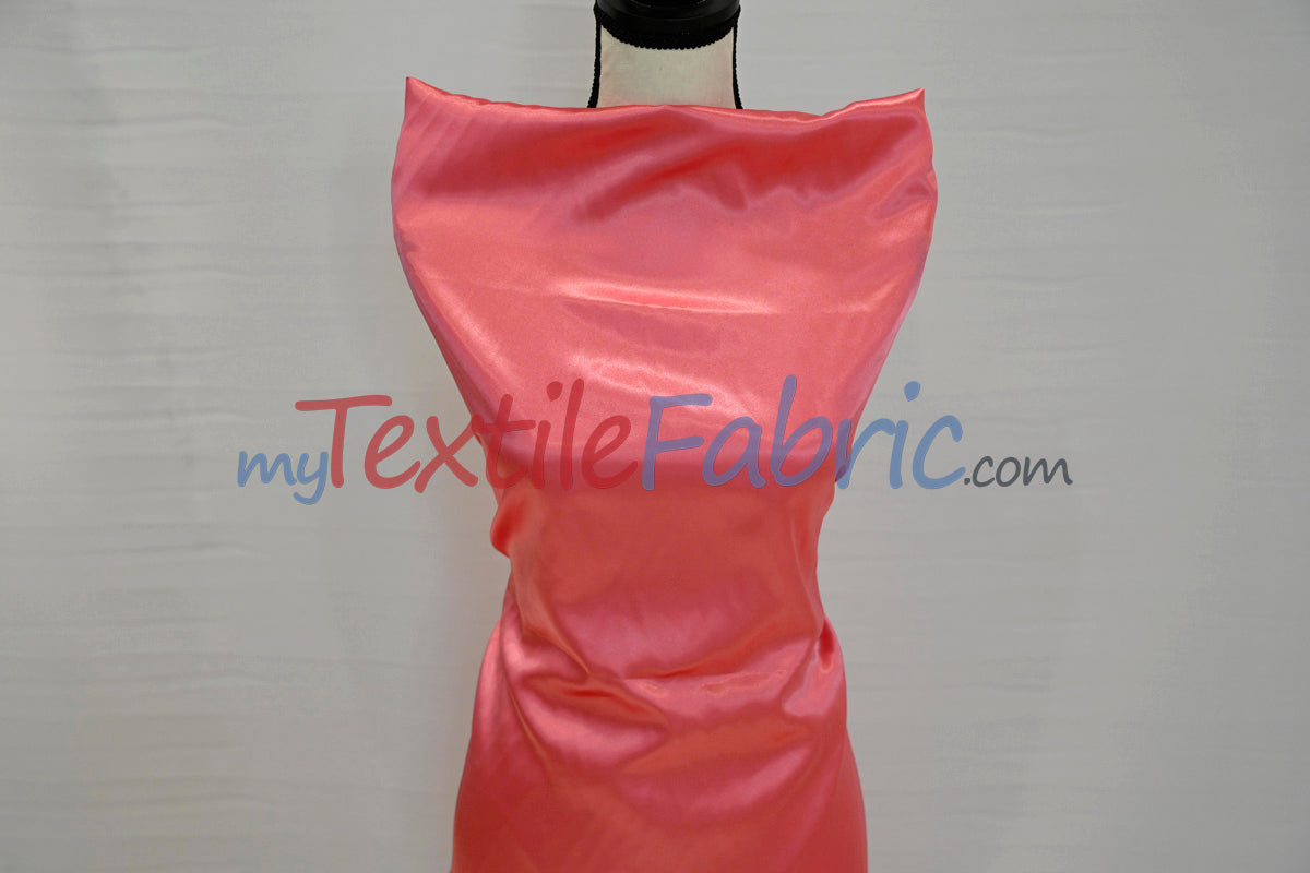 Charmeuse Satin Polyester Fabric - Solid, 58/60" Width, Multiple Colors (1 Yard)