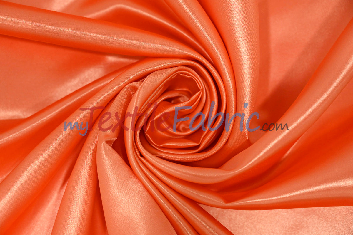 Bridal Satin Polyester Fabric - Shiny Solid, 58/60" Width, Multiple Colors (Yards, Bolts, Sample Swatches)