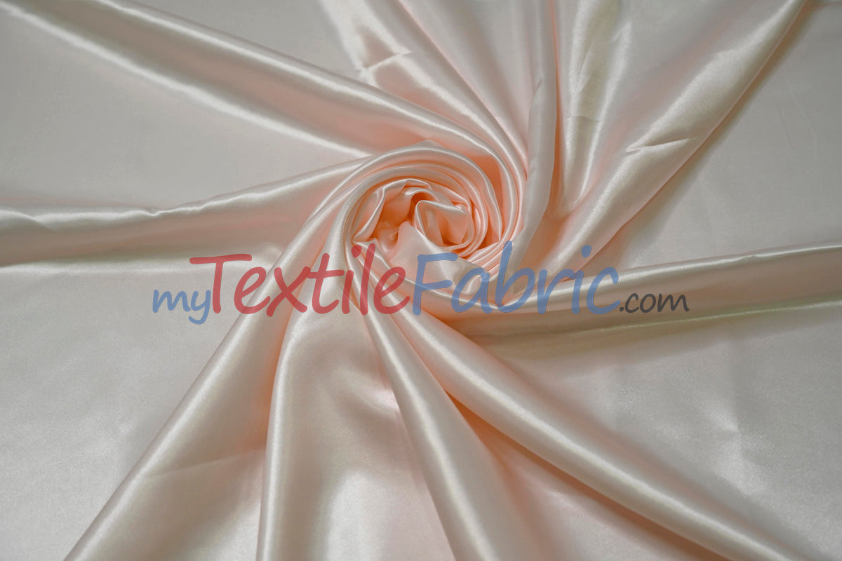 Charmeuse Satin Polyester Fabric - Solid, 58/60" Width, Multiple Colors (1 Yard)