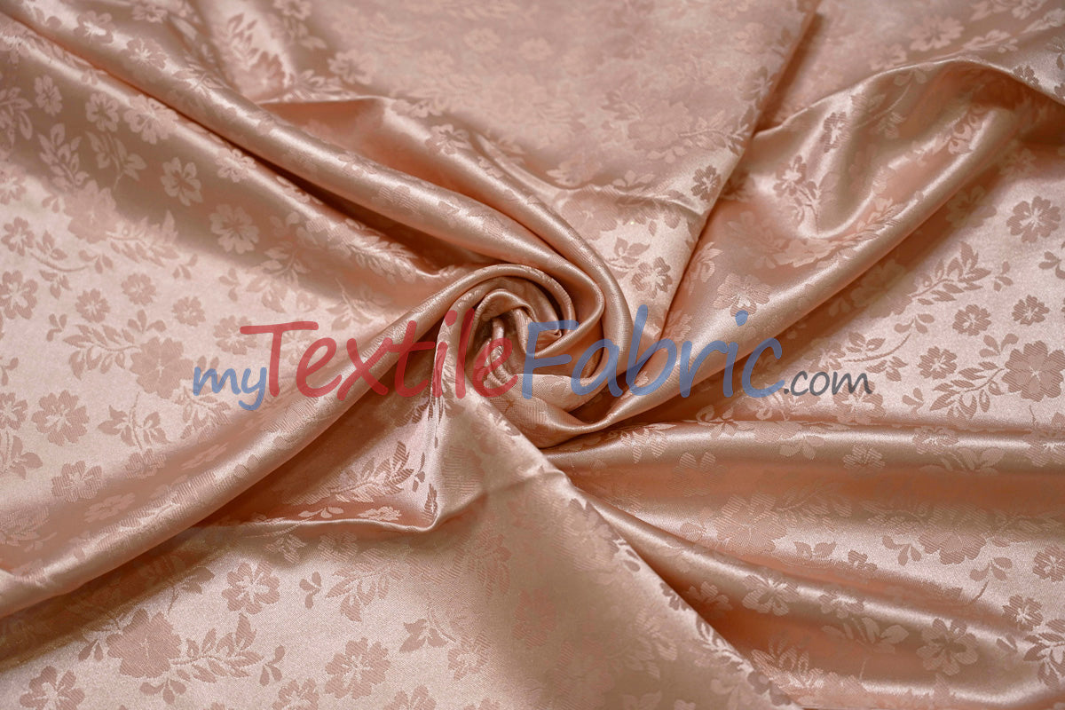 Jasmine Jacquard Polyester Fabric - Floral Brocade, 60" Width (1 Yard)