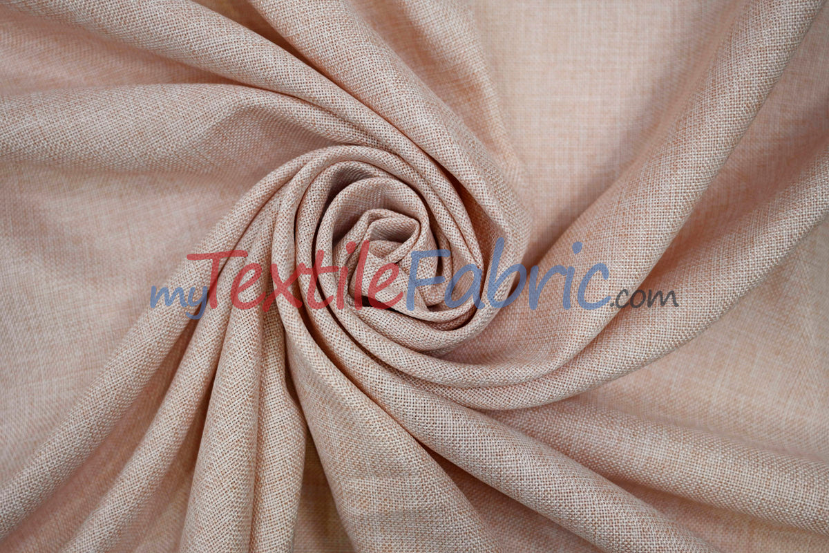 Vintage Linen Polyester Fabric - Faux Burlap, Rustic Natural Look, 58/60" Width (1 Yard)