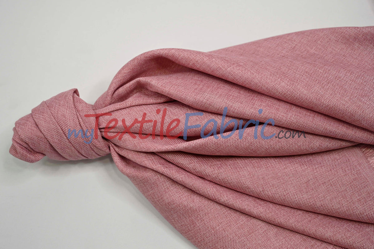Vintage Linen Polyester Fabric - Faux Burlap, Rustic Natural Look, 58/60" Width (1 Yard)