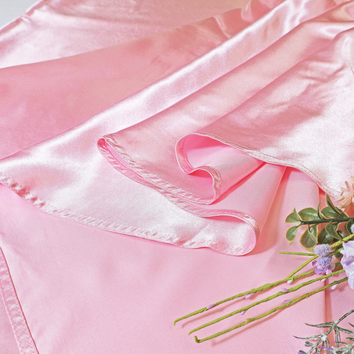 Round Satin Tablecloth 120" Pink