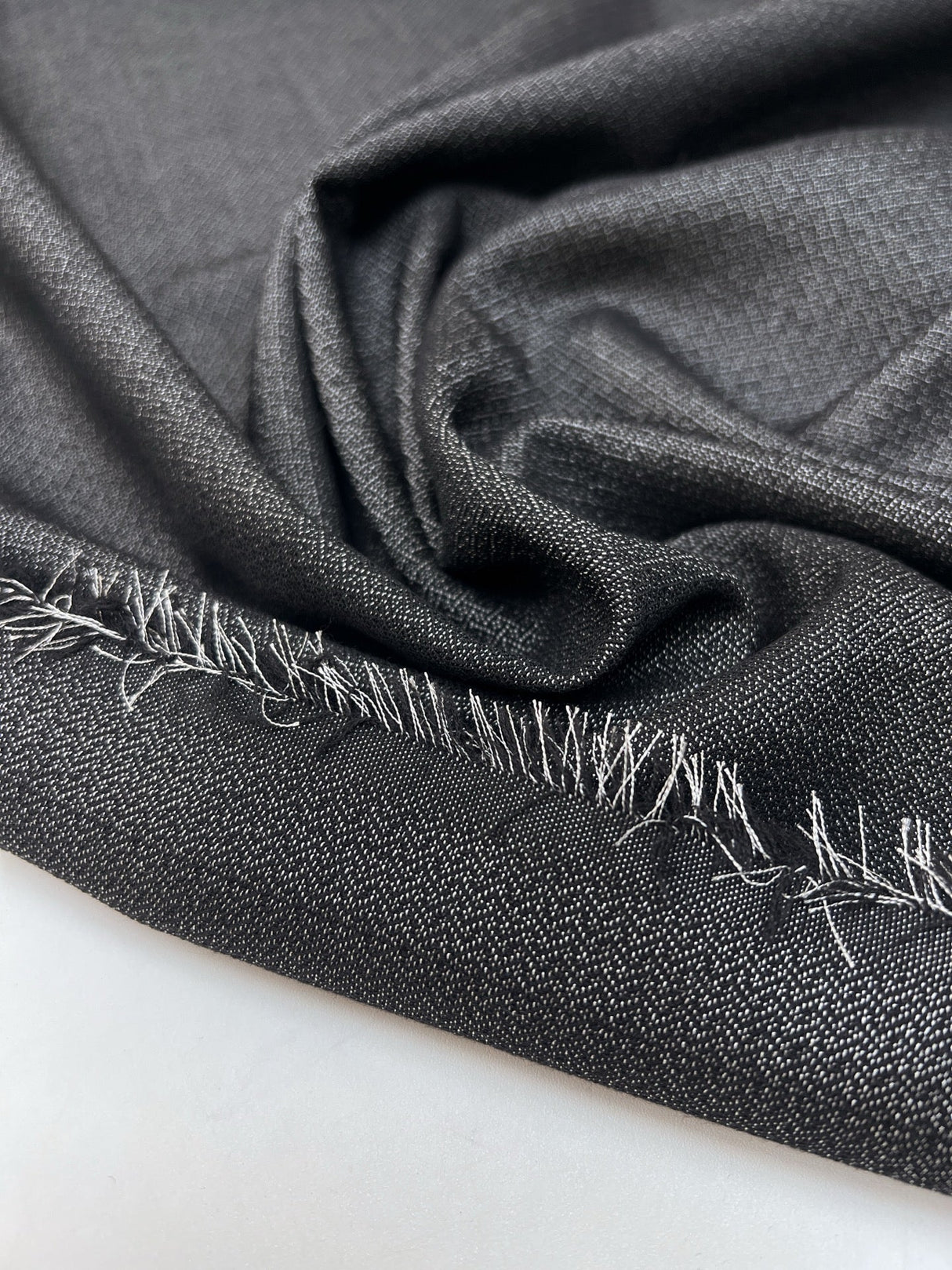 Wool Suit Fabric Gray Black Italian Woven