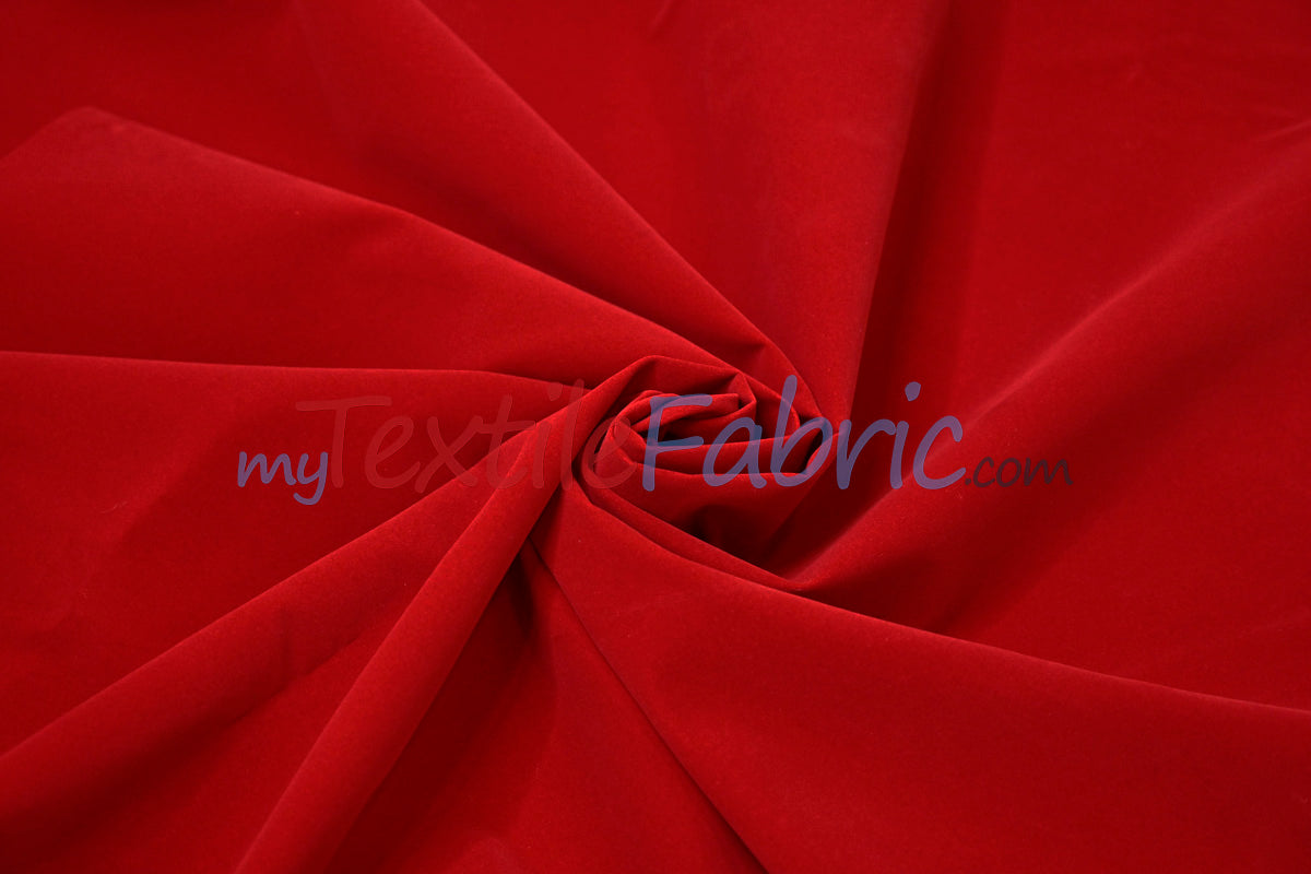 Scuba Flocking Velvet Fabric - Red, Flag Green, Hunter Green, Royal Blue, Black, 60" Width (1 Yard)