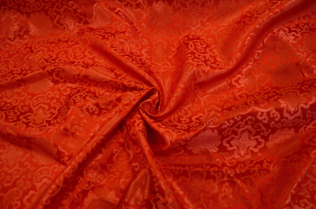 Chinese Medallion Brocade Polyester Fabric - Medallion Jacquard, 48" Width (1 Yard)