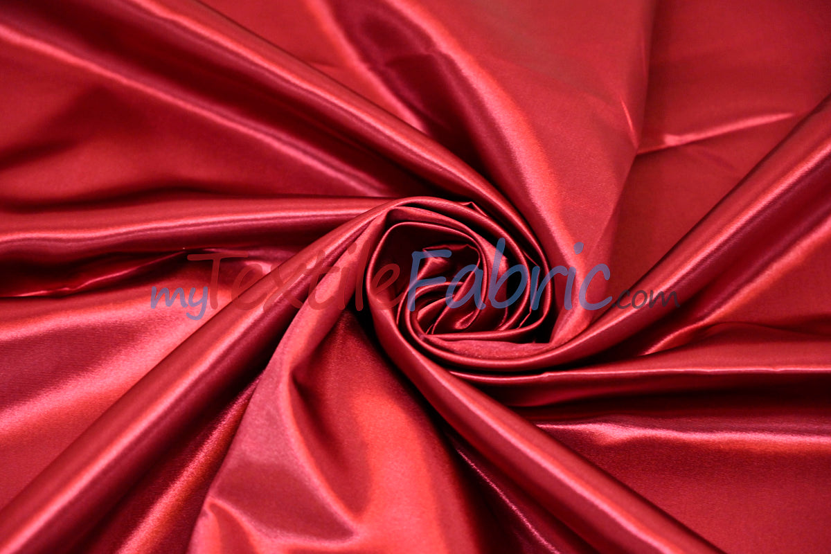Bridal Satin Polyester Fabric - Shiny Solid, 58/60" Width, Multiple Colors (Yards, Bolts, Sample Swatches)