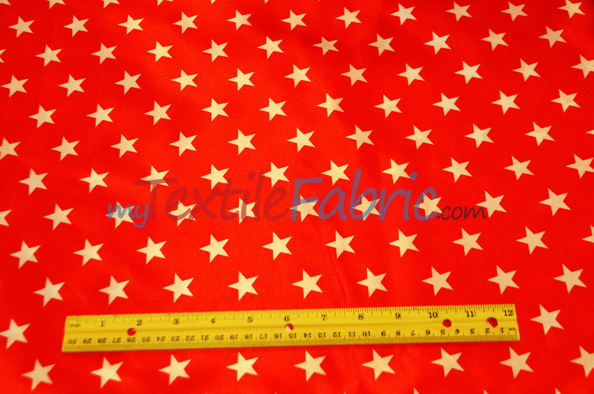 American Star Satin Polyester Fabric - American Flag Print, Red, Navy Blue, And Blue, 58/60" Width (1 Yard)