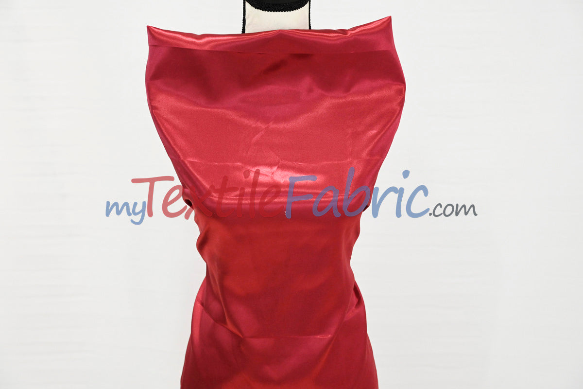 Charmeuse Satin Polyester Fabric - Solid, 58/60" Width, Multiple Colors (1 Yard)
