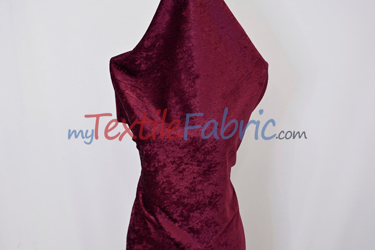Panne Velvet Polyester Fabric - Crush Panne Velour, Solid, 58/60" Width (1 Yard)