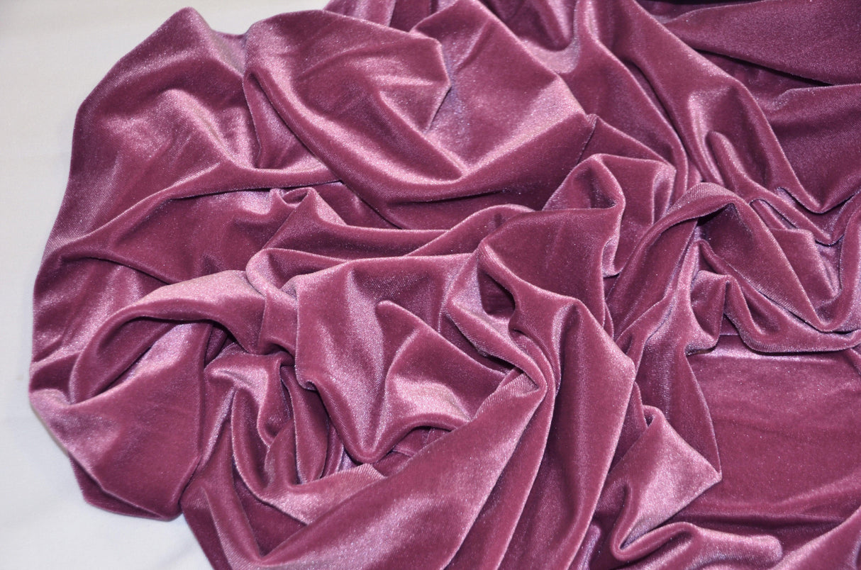 Stretch Velvet Spandex Fabric - Solid, 58" Width (1 Yard)