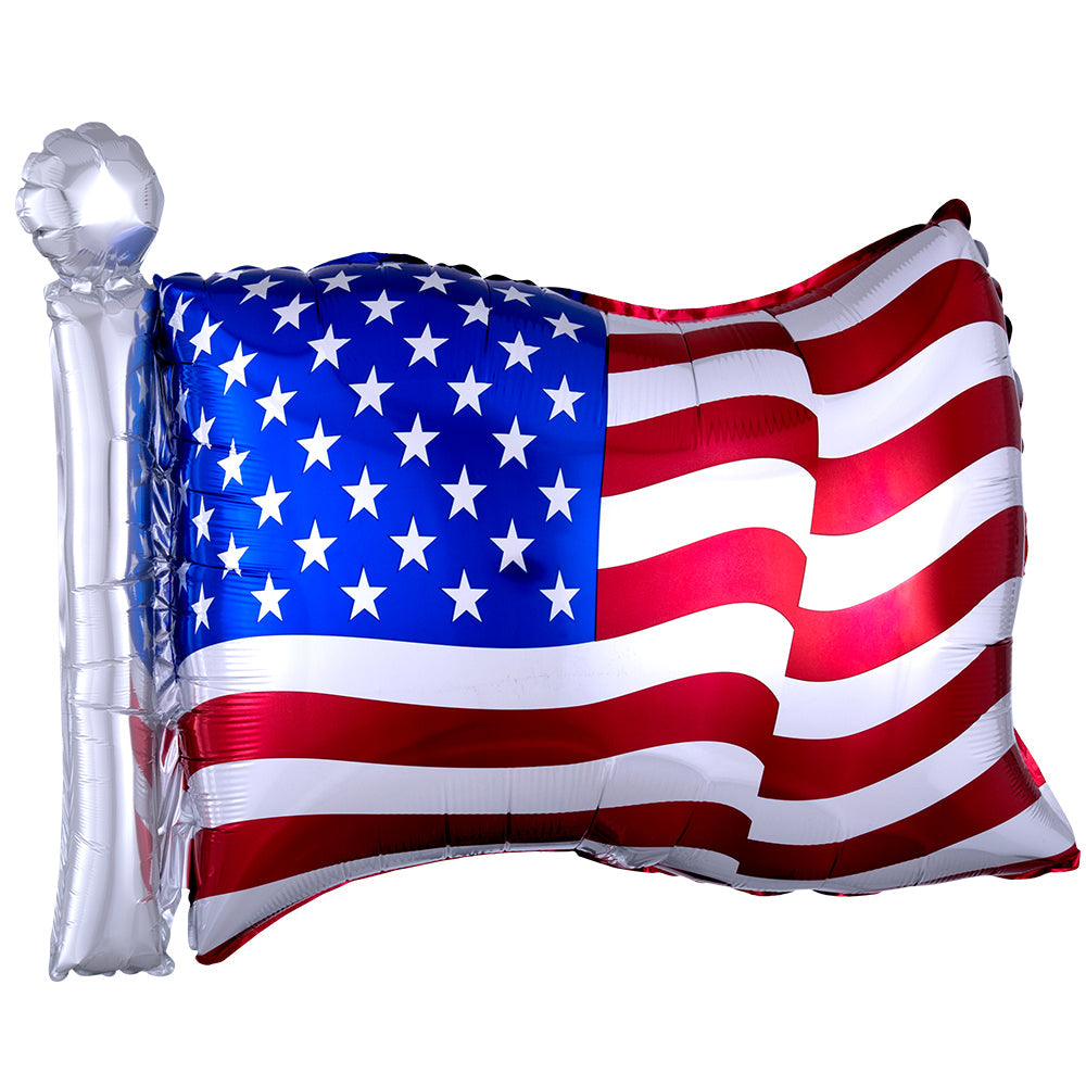Anagram 27 Inch American Flag Foil Balloon Helium or Air Fill Patriotic Party Decoration