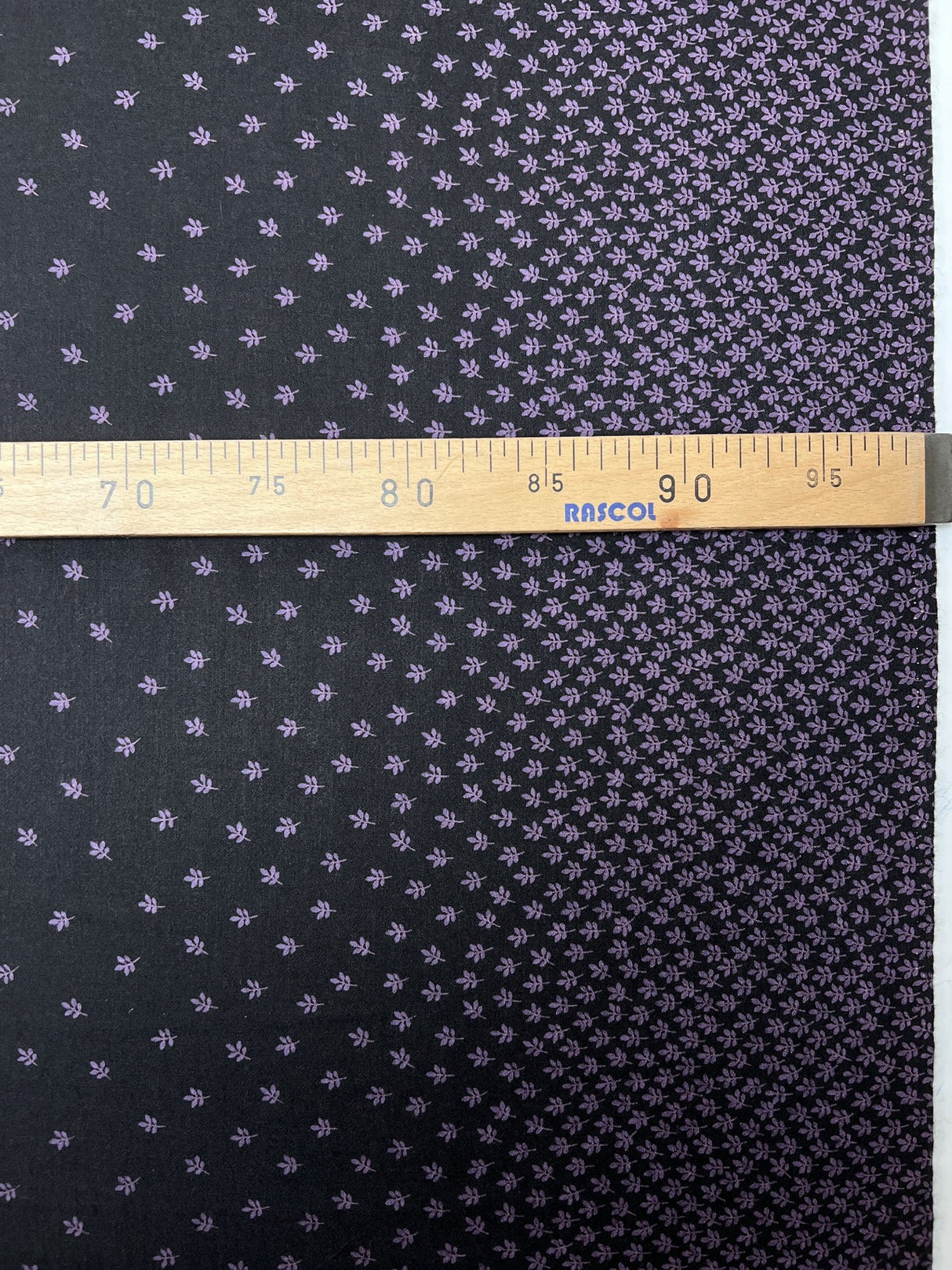 Printed Wool Fabric Purple Black