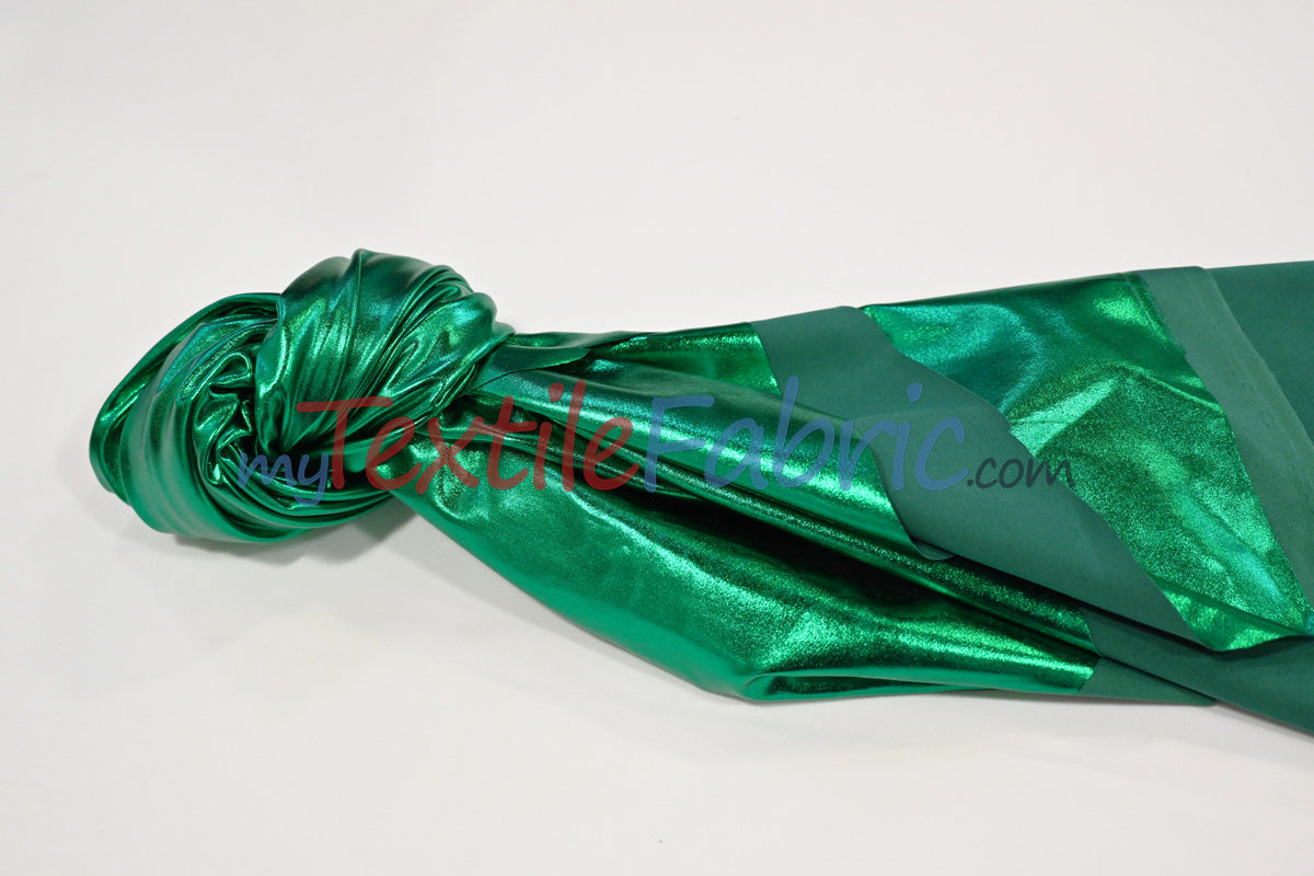 Metallic Foil Spandex Lame Spandex Fabric - All Over Foil, 60" Width (1 Yard)
