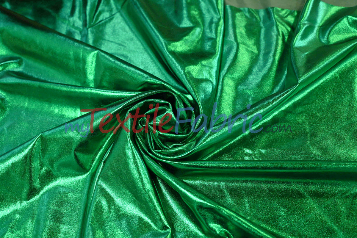 Metallic Foil Spandex Lame Spandex Fabric - All Over Foil, 60" Width (1 Yard)