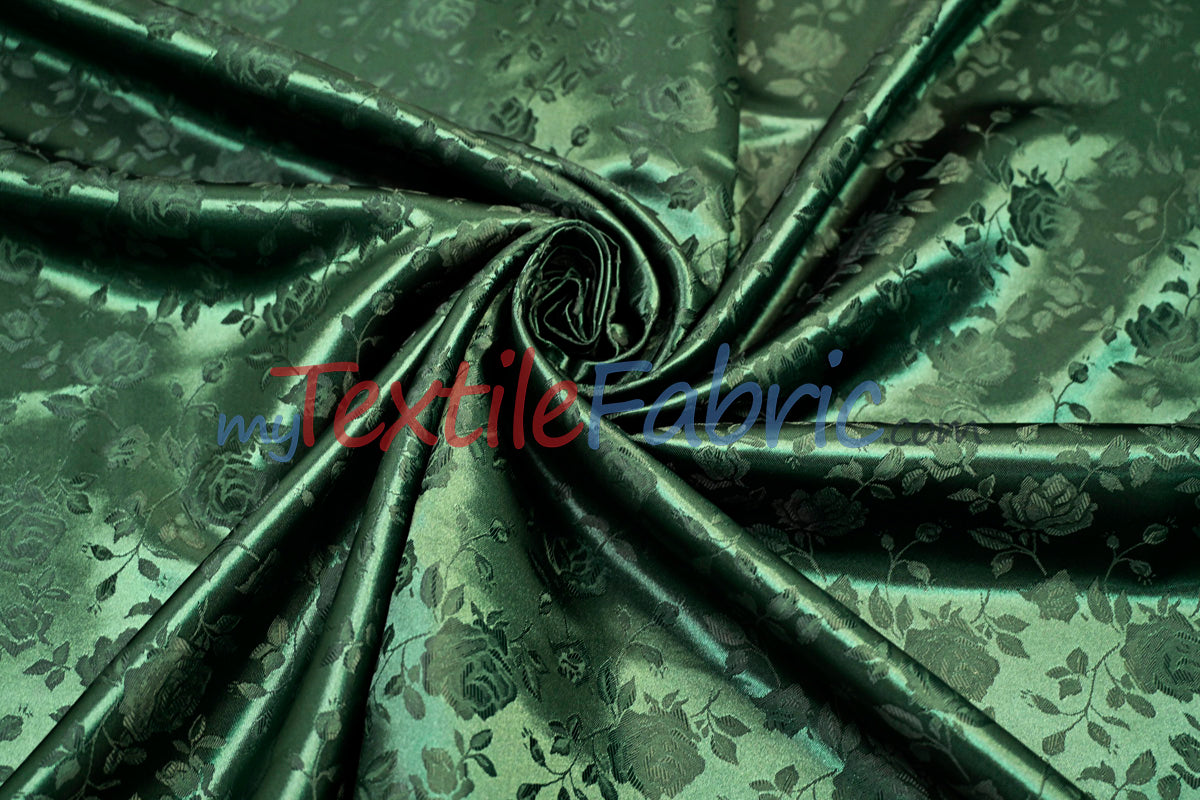 Satin Jacquard Satin Polyester Fabric - Satin Flower Brocade, 58/60" Width, Sample Swatch 3"x3" (1 Sample Swatch)