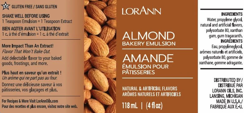 LorAnn Oils Almond Bakery Emulsion, 4 fl. oz.