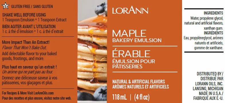 LorAnn Oils Maple Bakery Emulsion, 4 fl. oz