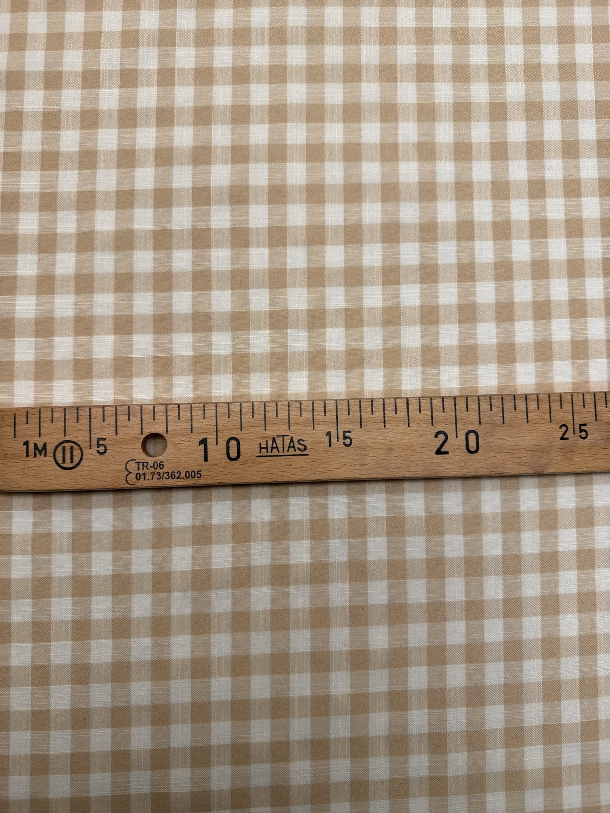 Viscose Blend Checked Beige White Fabric