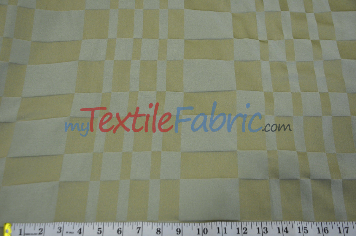 Faux Dupioni Polyester Fabric - Plaid, 54" Width (By The Yard)