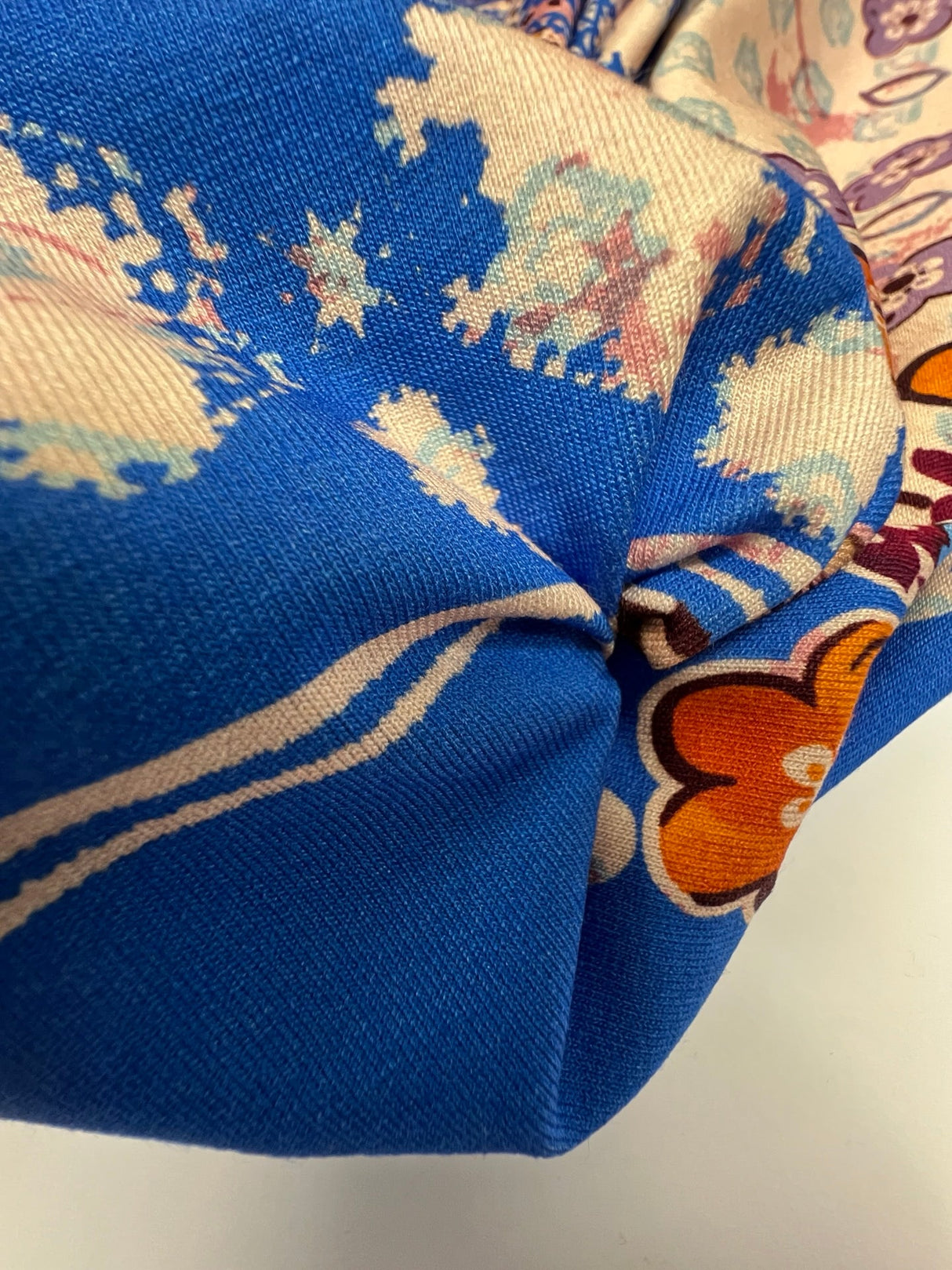 Viscose Knit Printed Beige-Blue