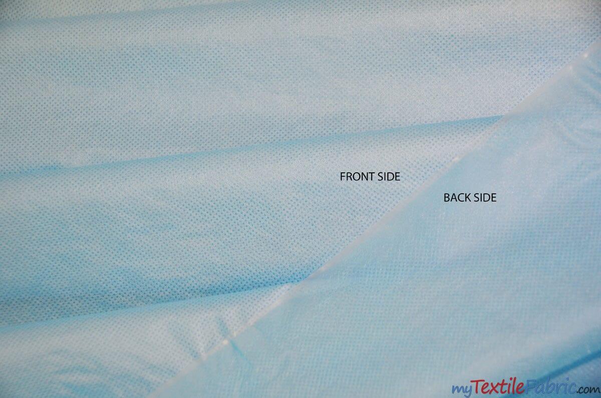 Non Woven Polypropylene Fabric - White, Blue, 60" Wide (1 Yard)