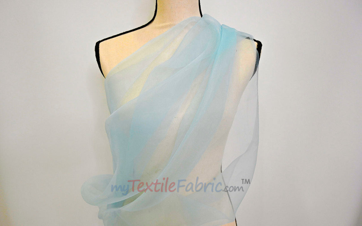 Super Organza Polyester Fabric - Semi-Sheen Sheer, 60" Width, White, Ivory, Baby Blue, Lavender, Black (By The Yard)