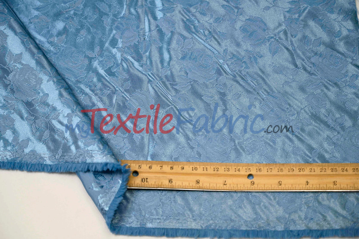 Satin Jacquard Satin Polyester Fabric - Satin Flower Brocade, 58/60" Width, Sample Swatch 3"x3" (1 Sample Swatch)