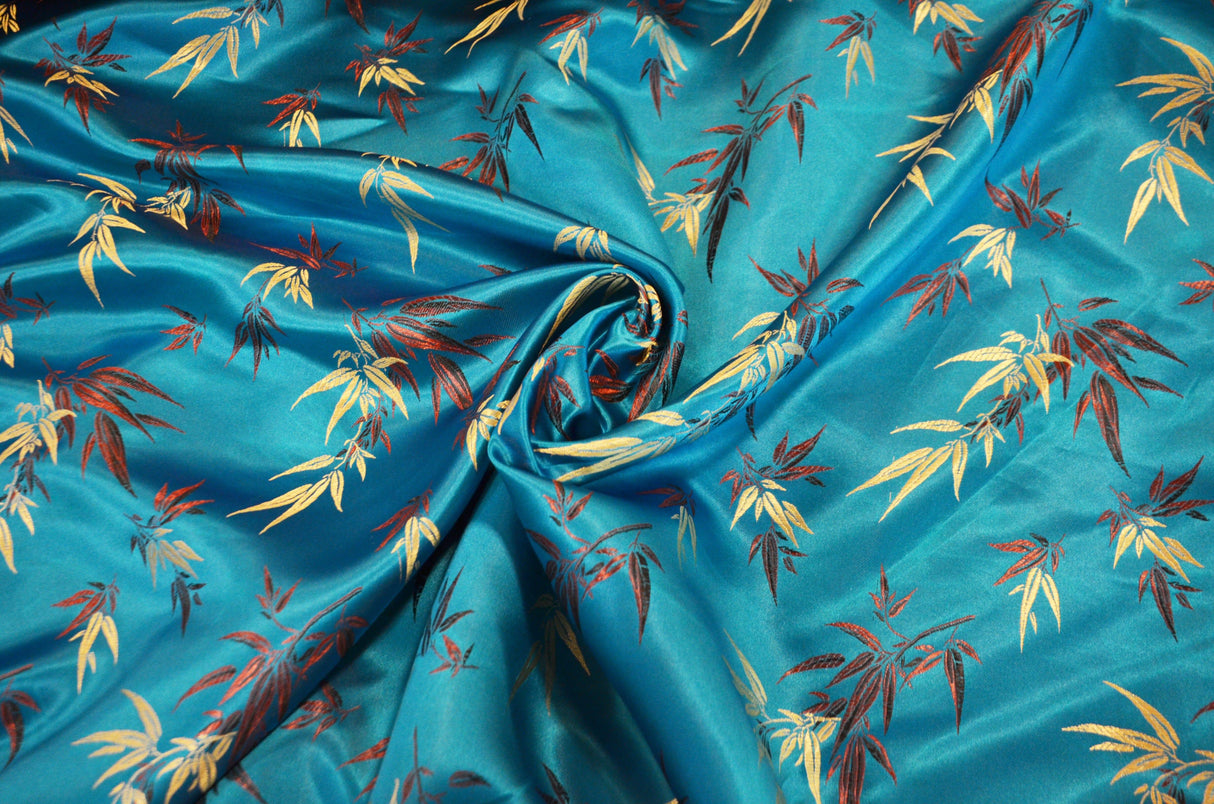 Oriental Bamboo Brocade Polyester Fabric - Bamboo Jacquard, 45" Width (1 Yard)