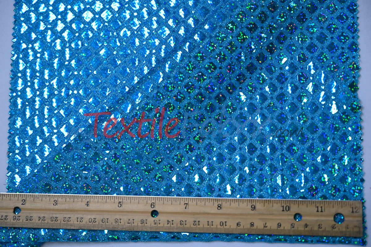 Holographic Shimmer Sequins Fabric - Lightweight Flowy Holographic Sequins, 45" Width (1 Yard)