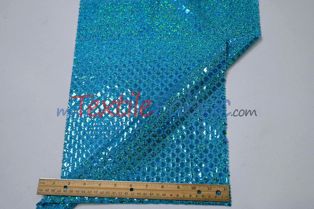 Holographic Shimmer Sequins Fabric - Lightweight Flowy Holographic Sequins, 45" Width (1 Yard)
