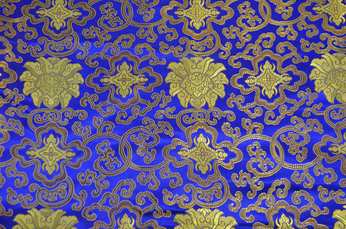 Chinese Medallion Brocade Polyester Fabric - Medallion Jacquard, 48" Width (1 Yard)