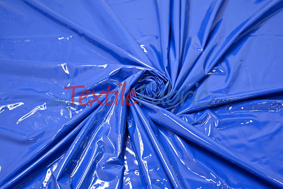 Shiny Stretch Patent Vinyl Fabric - 94% Polyester, 6% Spandex, Glossy Finish, 55" Width (1 Yard)