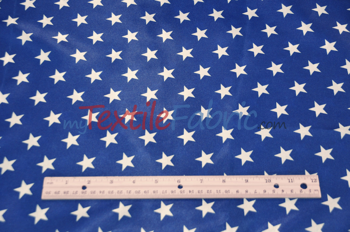 American Star Satin Polyester Fabric - American Flag Print, Red, Navy Blue, And Blue, 58/60" Width (1 Yard)