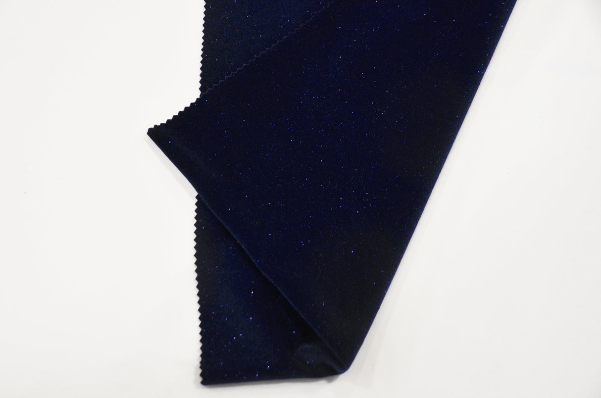 Glitter Stretch Velvet Polyester Spandex Fabric - Sparkling Glitter, 58/60" Width, Multiple Colors (1 Yard)