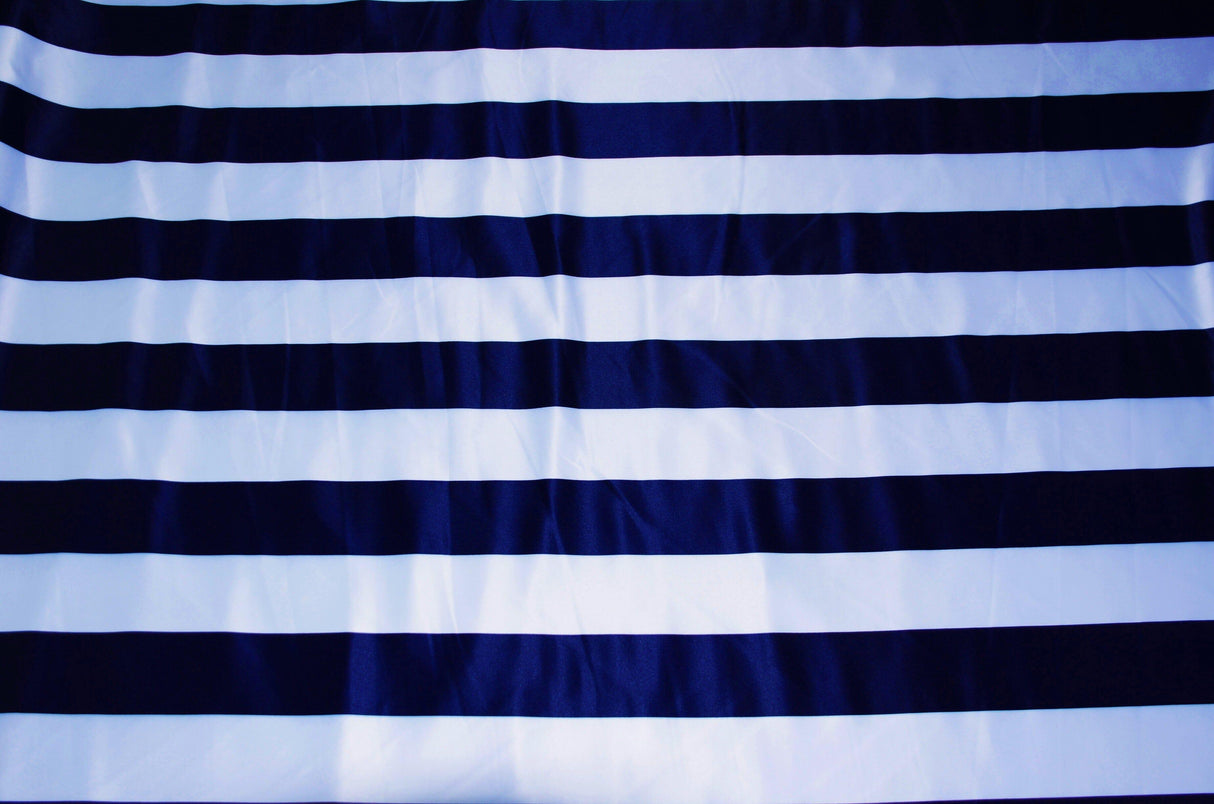 3.5 Inch Stripe Satin Print Polyester Fabric - Multiple Colors, 58/60" Width (1 Yard)