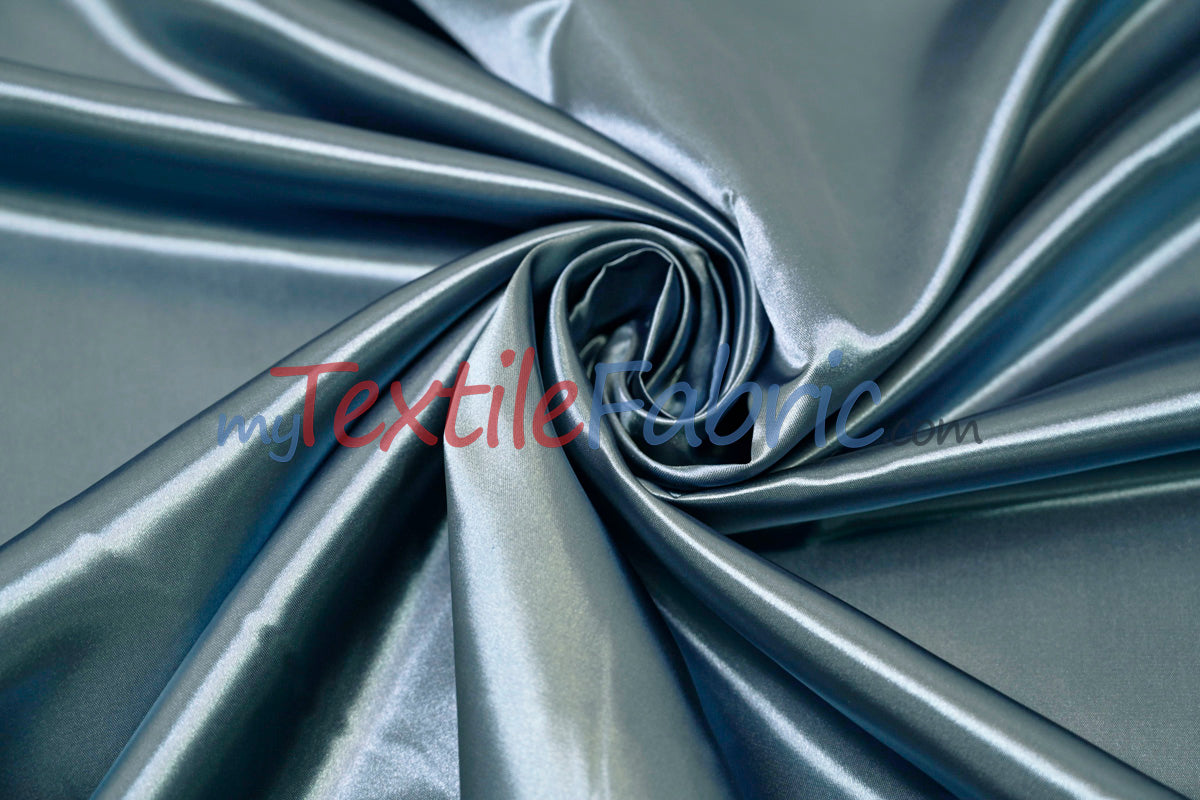 Bridal Satin Polyester Fabric - Shiny Solid, 58/60" Width, Multiple Colors (Yards, Bolts, Sample Swatches)