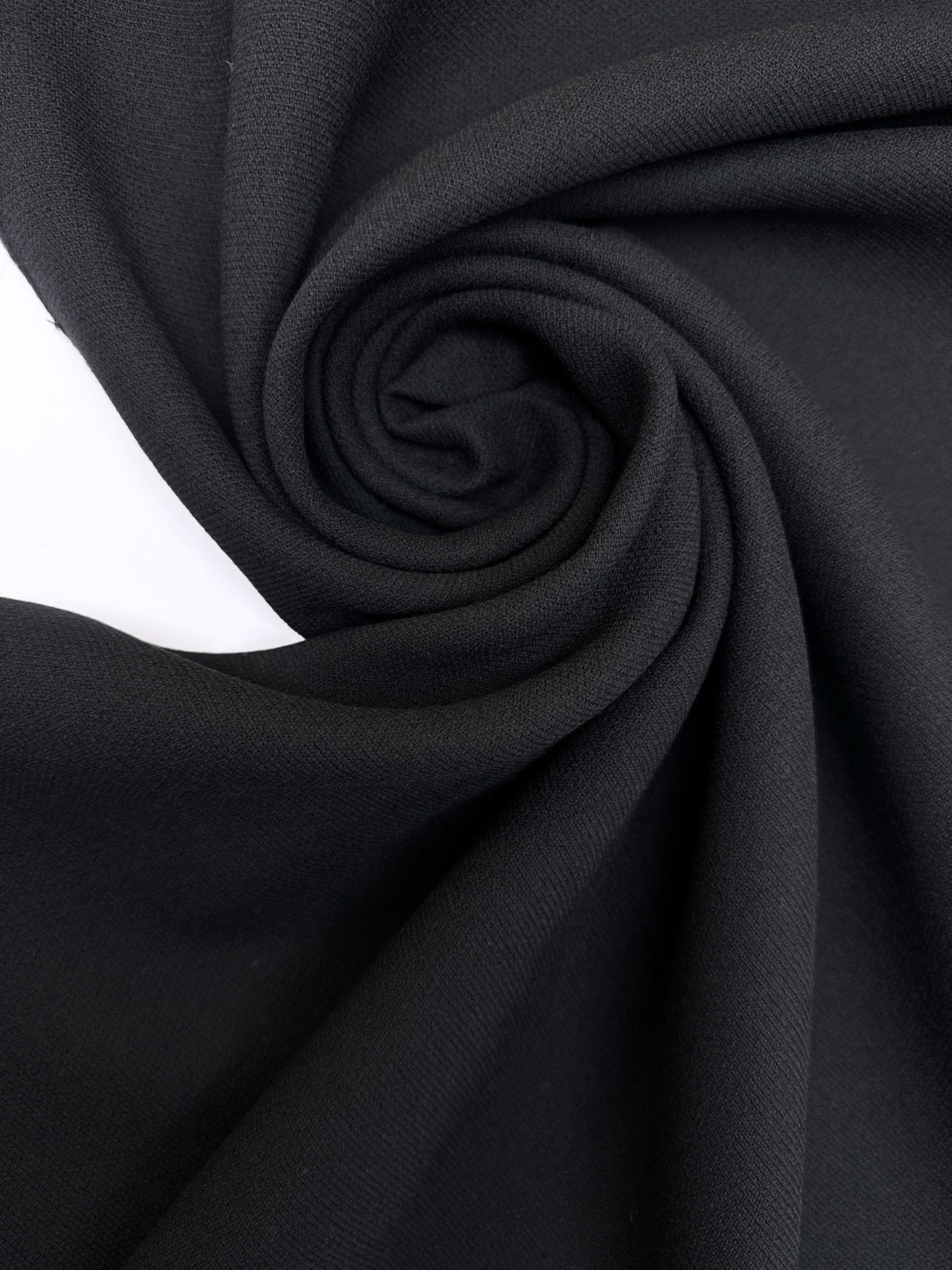 Black Wool Blend Crepe