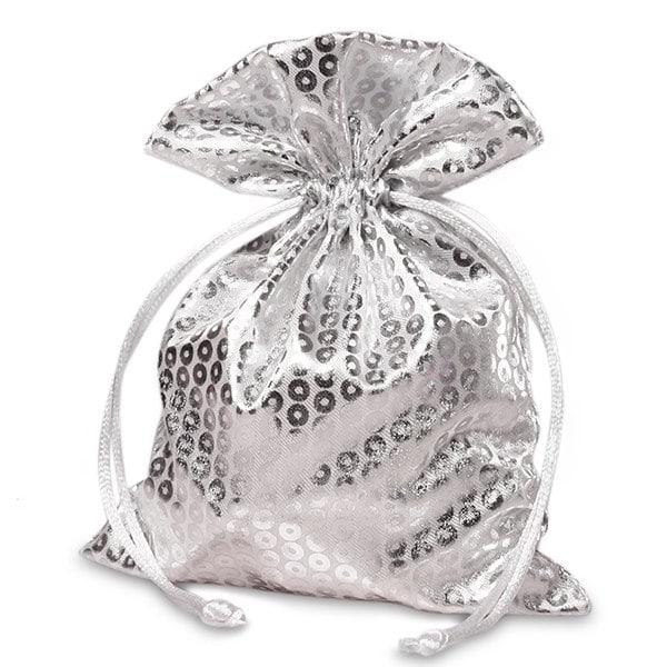 Faux Sequin Printed Satin Bags 5 '' x 7 '' 12 EACH / PACKAGE