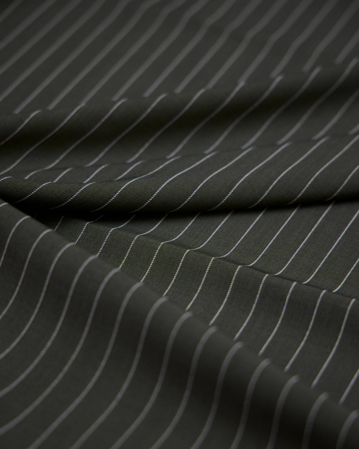 Tailored Pin Stripe Suiting Army Green