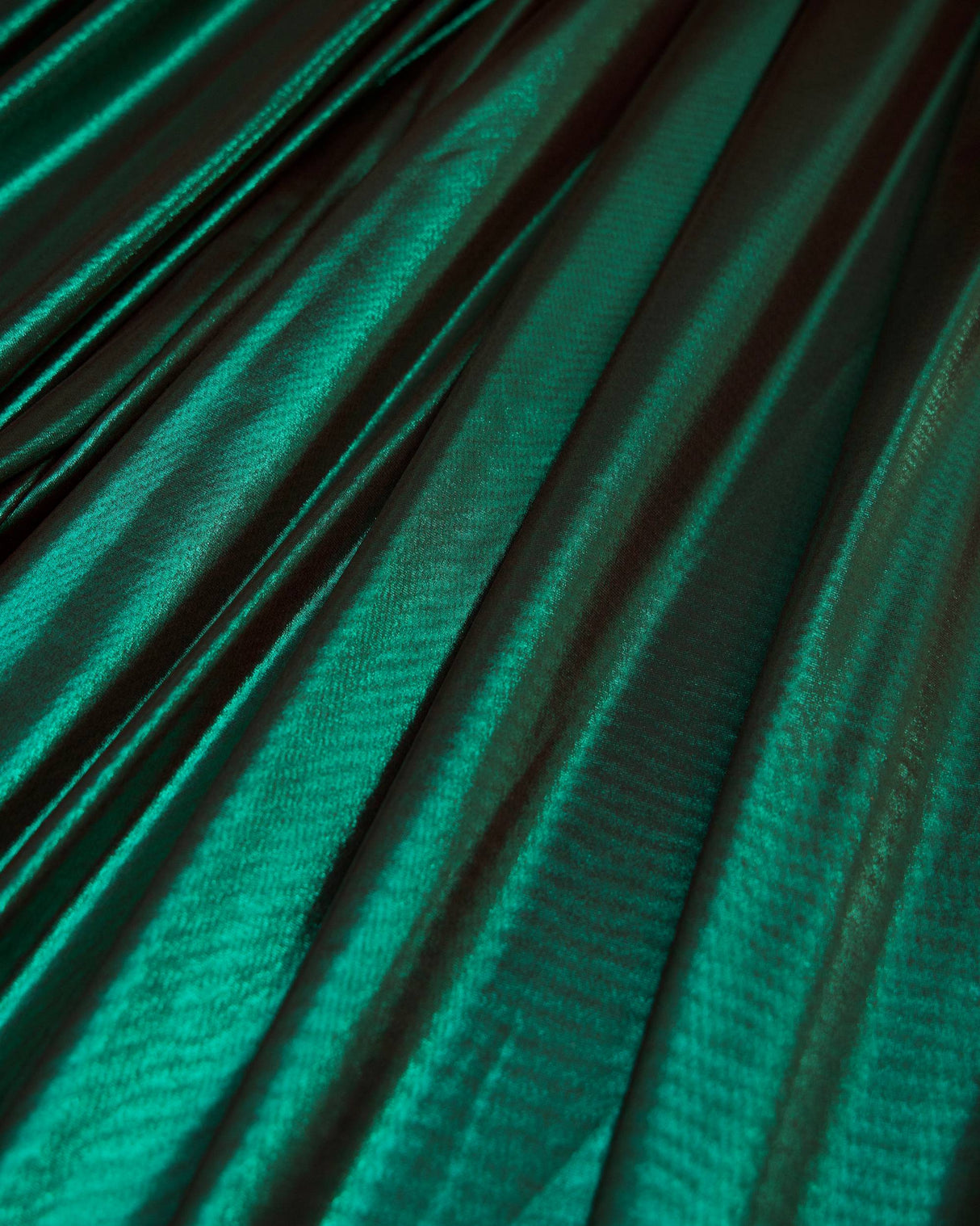 Shiny Foiled Spandex Emerald Green