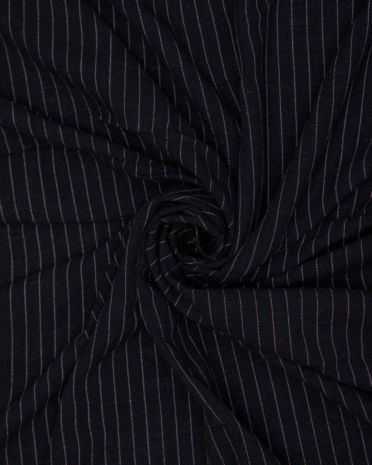 Black Pinstripe Linen Blend