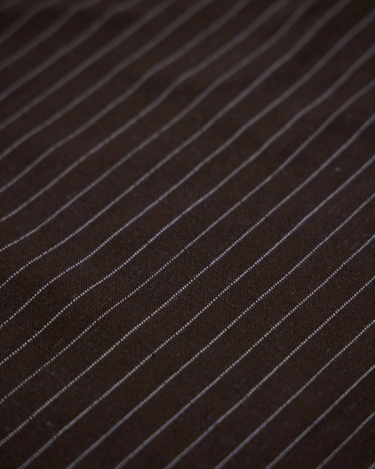 Chocolate Brown Pinstripe Linen Blend