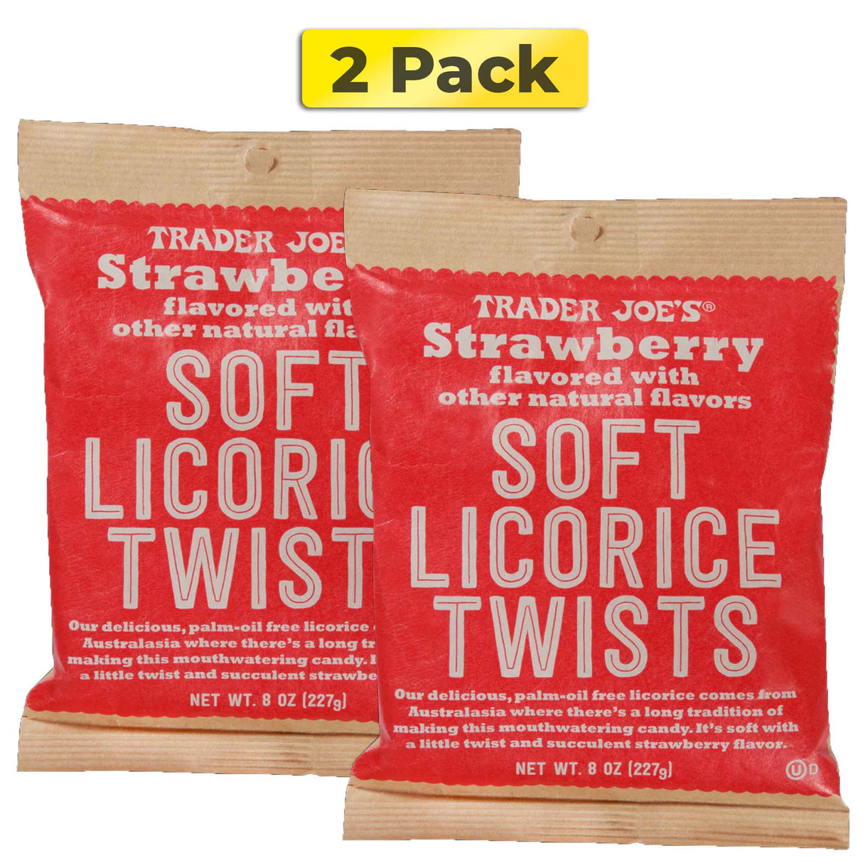 Trader Joe's Soft Strawberry Licorice Twists | 8 oz