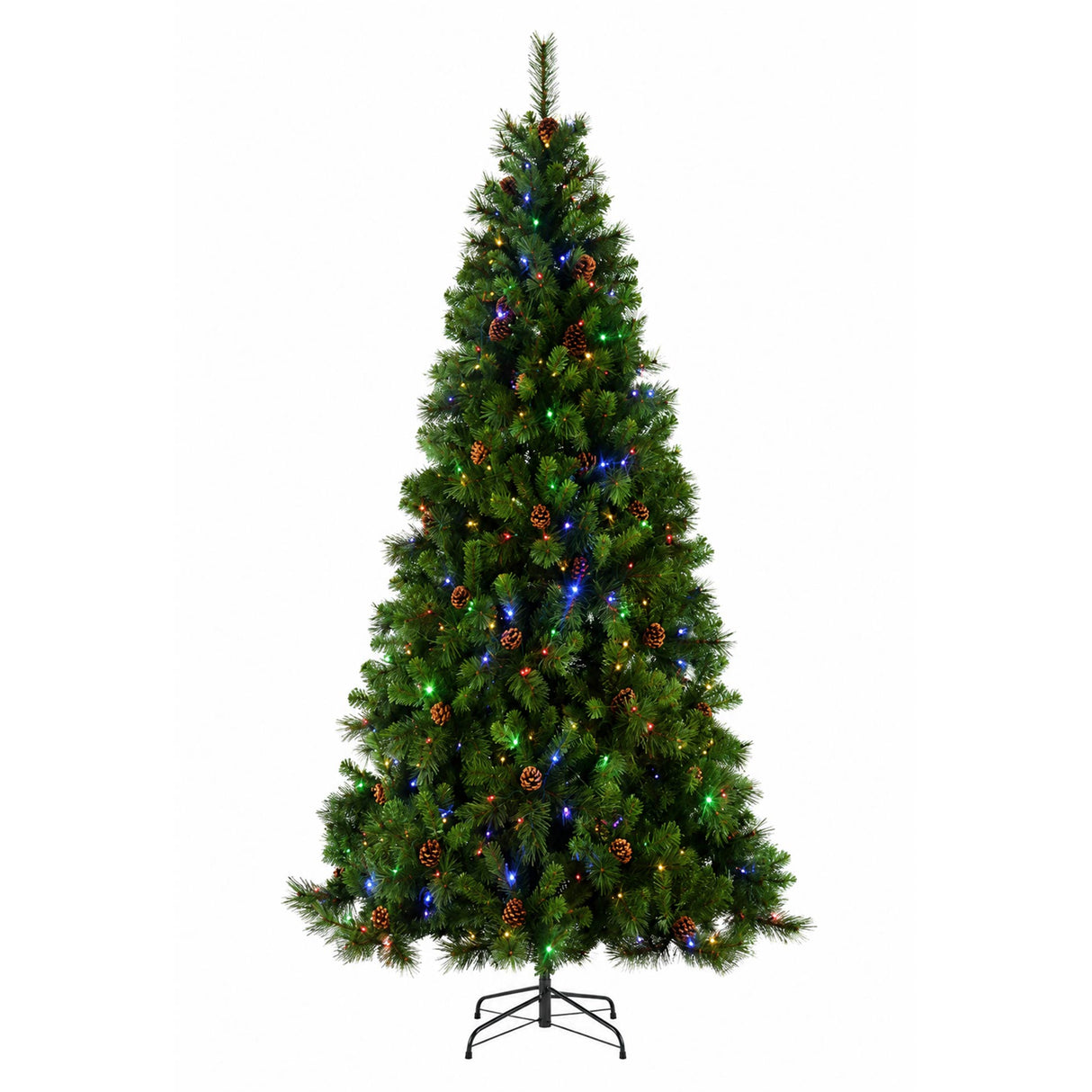 7.5FT Pre Lit Christmas Tree Warm White Pinecones LED