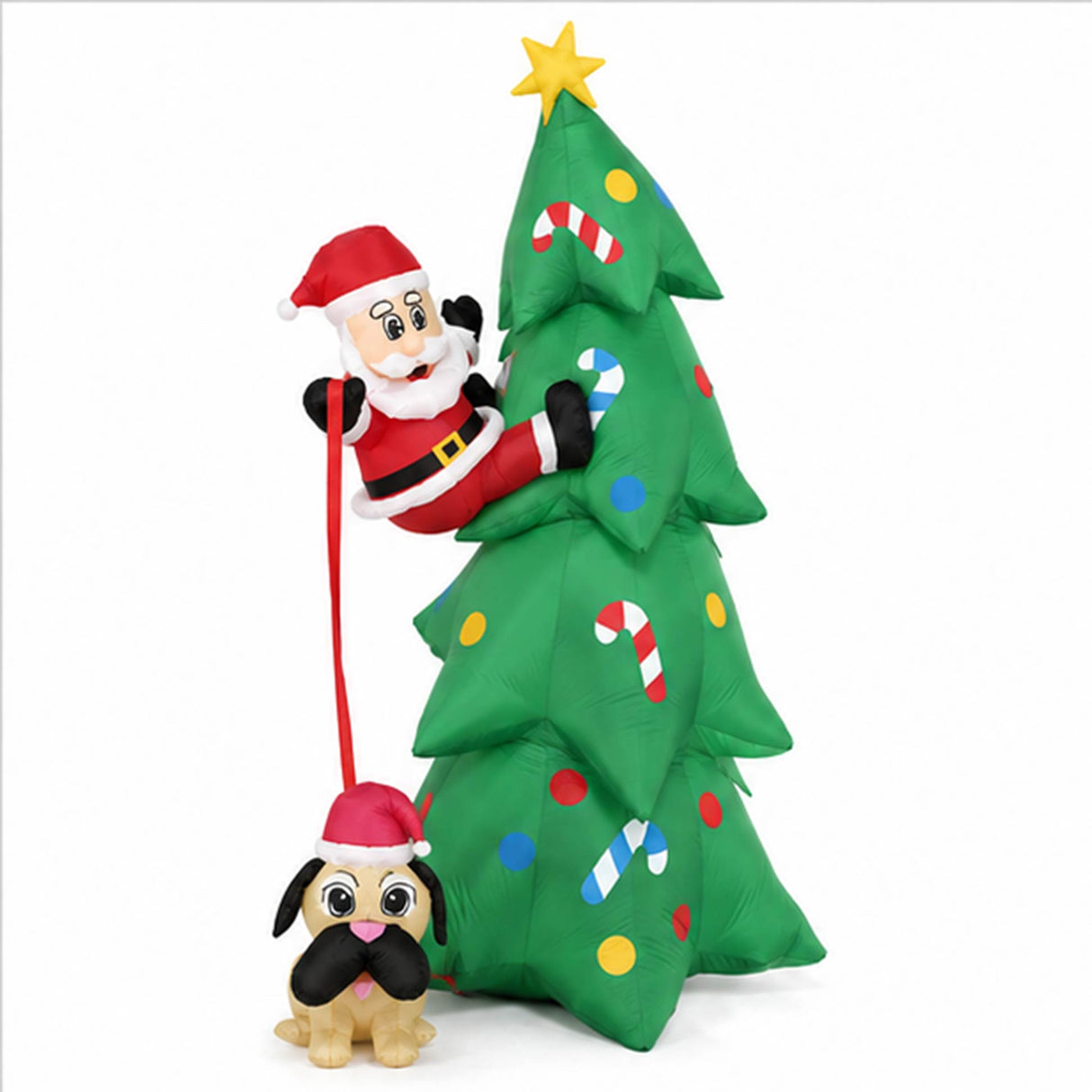 6FT Santa Climbing Tree with Dog Christmas Decor