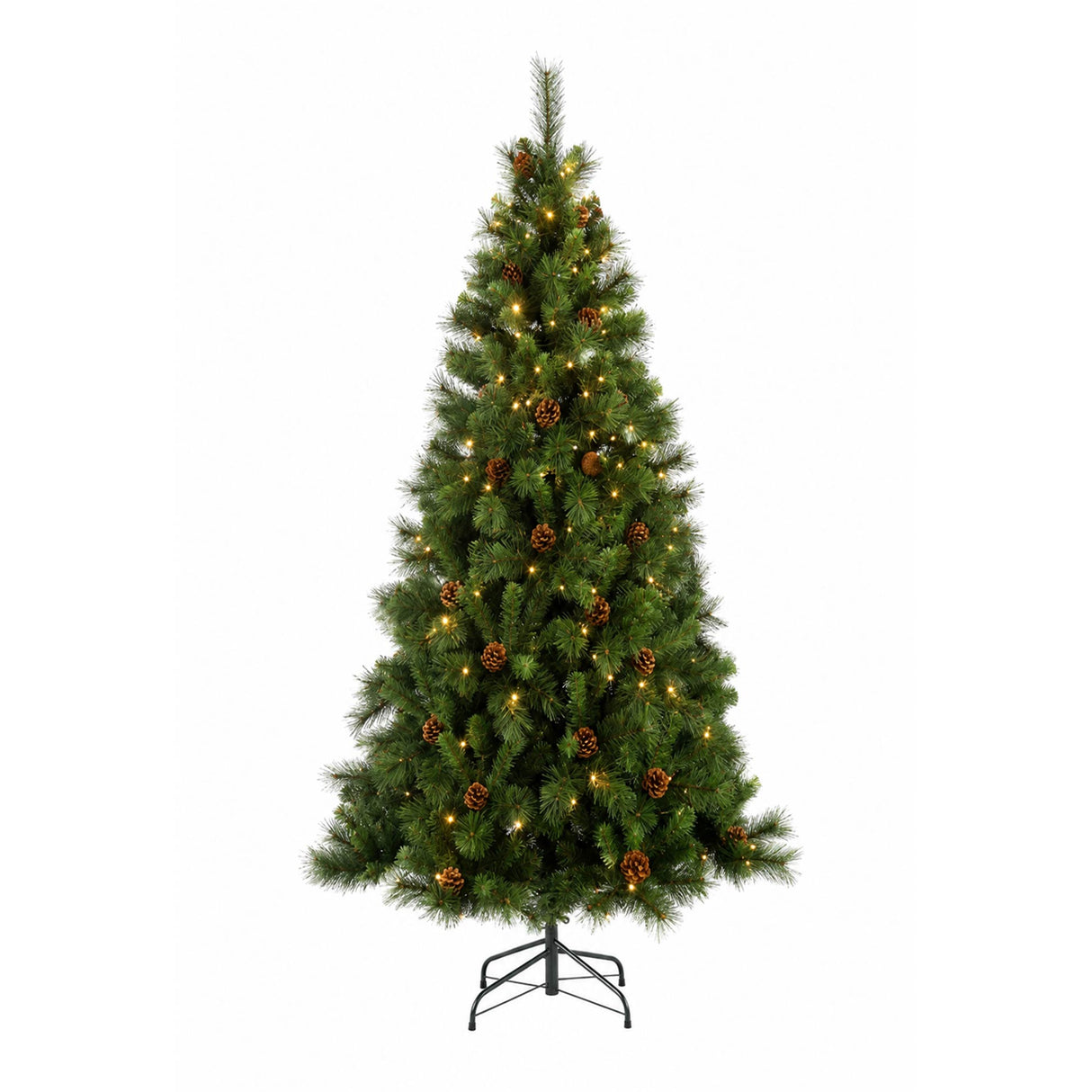 6FT Pre Lit Christmas Tree with Pinecones Warm White