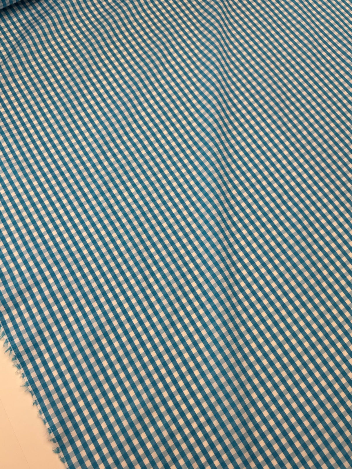 Cotton Poplin Checked Blue